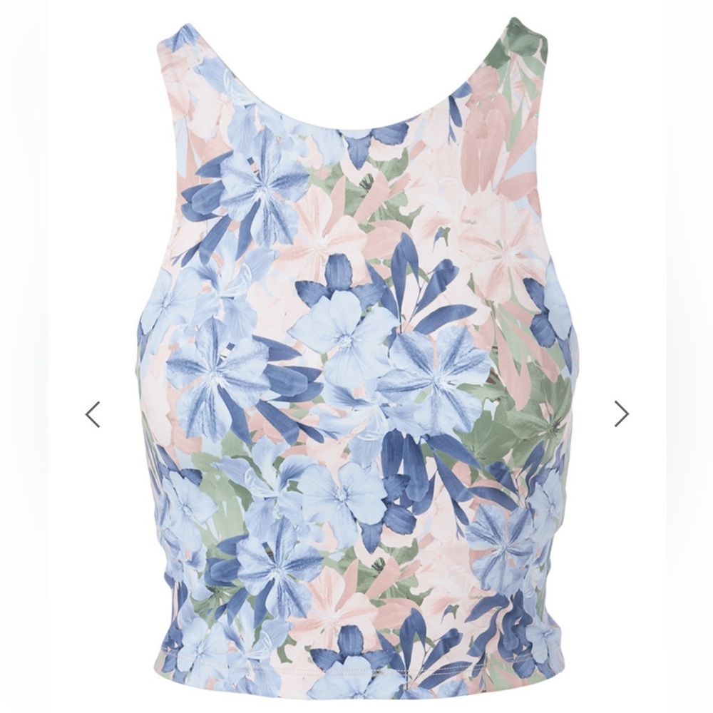 Beyond Yoga Pastel Botanical Floral Cropped Tank Workout Top Small